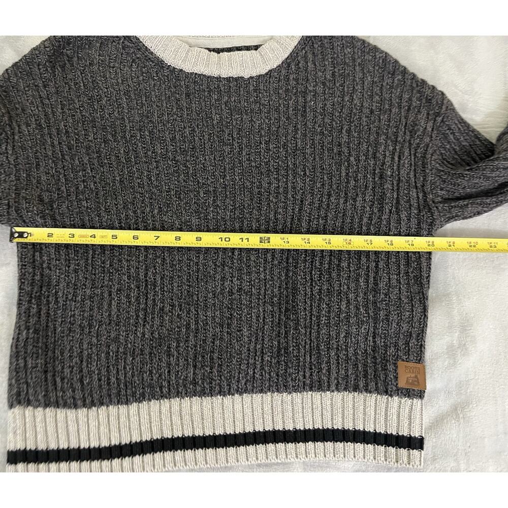 Roots Cabin Womens Oversize Size S Sweater Cozy Chunky Knit Gray Crew Pullover - Picture 7 of 8